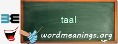 WordMeaning blackboard for taal